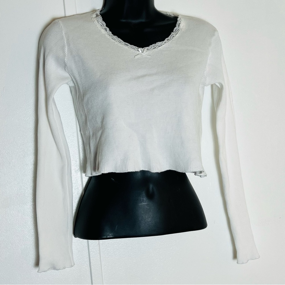 Elegant White Lace-Trimmed Women's Top